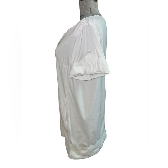 Prada White Bubble Mini Dress Blouse with Pockets - Picture 4 of 16